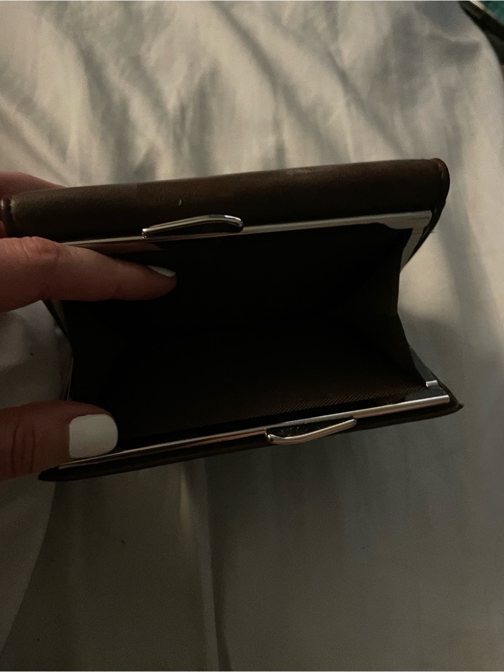 Vintage 90s unused Brown Compact Coin Purse and wallet